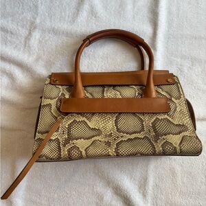 Louise et Cie Leather and Suede Snakeskin Print Bag